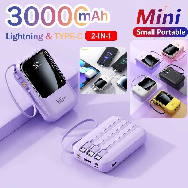 66W Mini Power Bank 30000mAh Fast Charging Portable Charger External Spare Battery for IPhone Phone Powerbank H251213