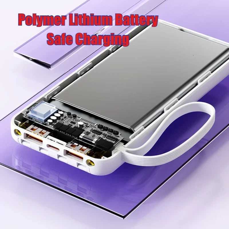 50000mAh Travel Power Bank Set with Charging Cable Fast Charging Portable External Battery for iPhone Series H251213