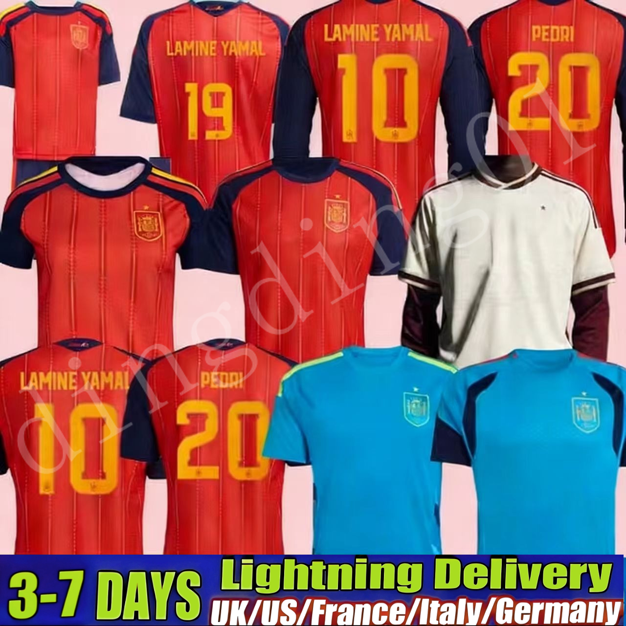2026 World Cup SPAIN Soccer Jerseys PEDRI GAVI LAMINE YAMAL MORATA Carvajal OLMO FERRAN RODRIGO Jersey SPANISH Men Kid Kit Football Shirt Fan Player