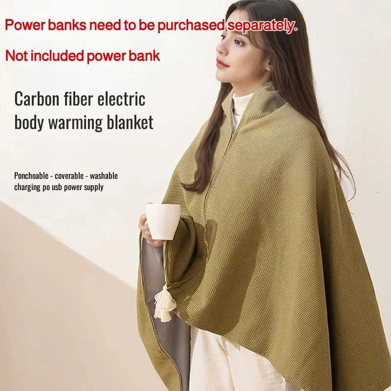 Heated Shawl Wearable Electric Blanket Portable Soft Washable Cape USB Heating Nap Blanket Multi-temp Knee Wrap for Women Men Y251212
