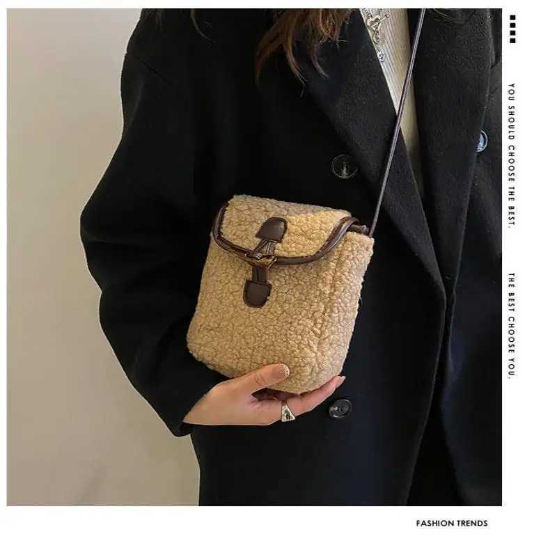 Trendy Plush Mobile Phone Bag Shoulder Bag Casual Versatile Crossbody Bag Womens Portable Purse Messenger BagsT251213