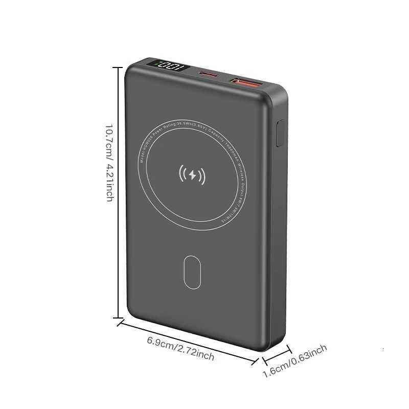 PHAX Outdoor Mini Magnetic Wireless Power Bank Lithium-Ion Charger with LED Charge Indicator Portable Cell Phone Charging Bank H251213