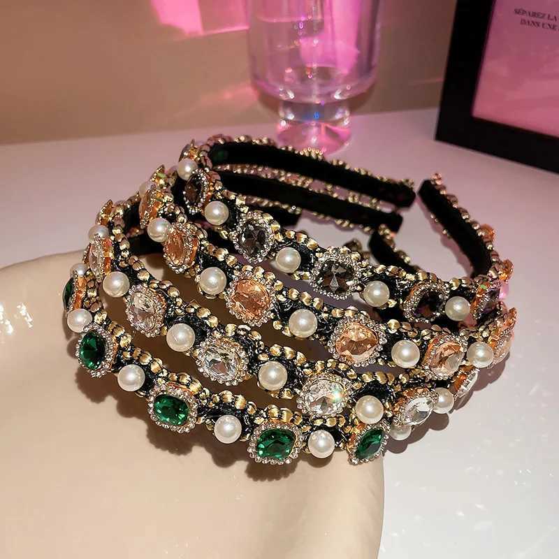 Luxury Shiny Fl Rhinestone bands Imitation Pearl Haiands Heaear For Wen Party Wedding Hair Accories Jewelry Y251213