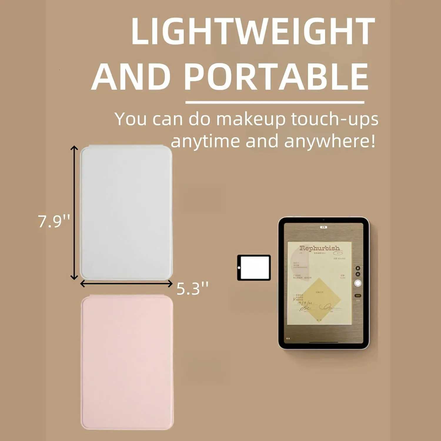 Rechargeable LED Lighted Makeup Vanity Mirror with Dimming Touch Sensor 360 Degree Frame Rotation with Waterproof Leather CaseT251213