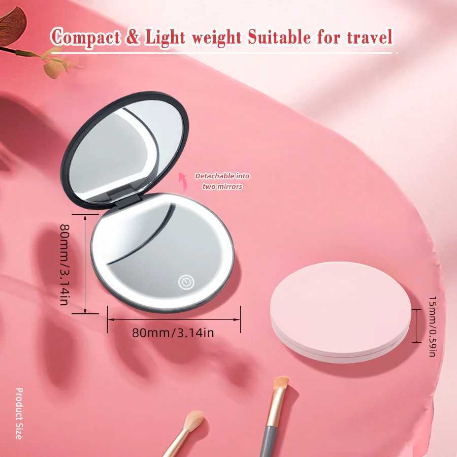 2-in-1 Detachable Frosted LED Mirror 2/5/20x Magnifying Cosmetic Mirror Portable Travel SizeT251213