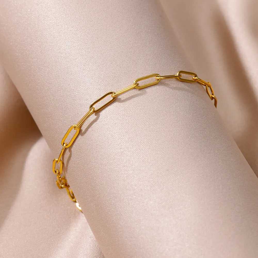 Stainless Steel Chain Anklets for Women Gold Color Ankle Waterproof Anklet Summer Beach Boho Jewelry Accessories Gift M251213