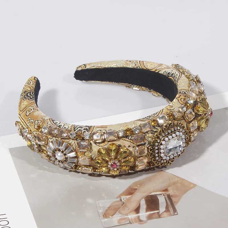 Luxury Sparkly Fl Crystal Pearl Baroque Haiand Padded Rhinestone Princ band For dr Birtay Hair Jewelry Y251213