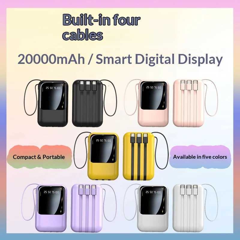 Mini wired smart digital display 20000mAh high-capacity power bank for convenient mobile charging power banks H251213