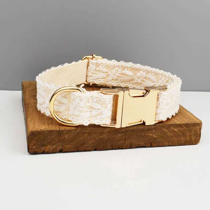 Lace Dog Collar Personalizd Custom Engraved Nameplate Pet Wedding Collar Harness For Dogs Dog Accessories Luxury Lace03 M251213