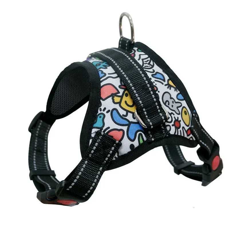 Personalized Dog Harness Nylon Reflective Breathable Pet Harness Vest For Small Large Dogs outdoor Walk Training Accessories M251213