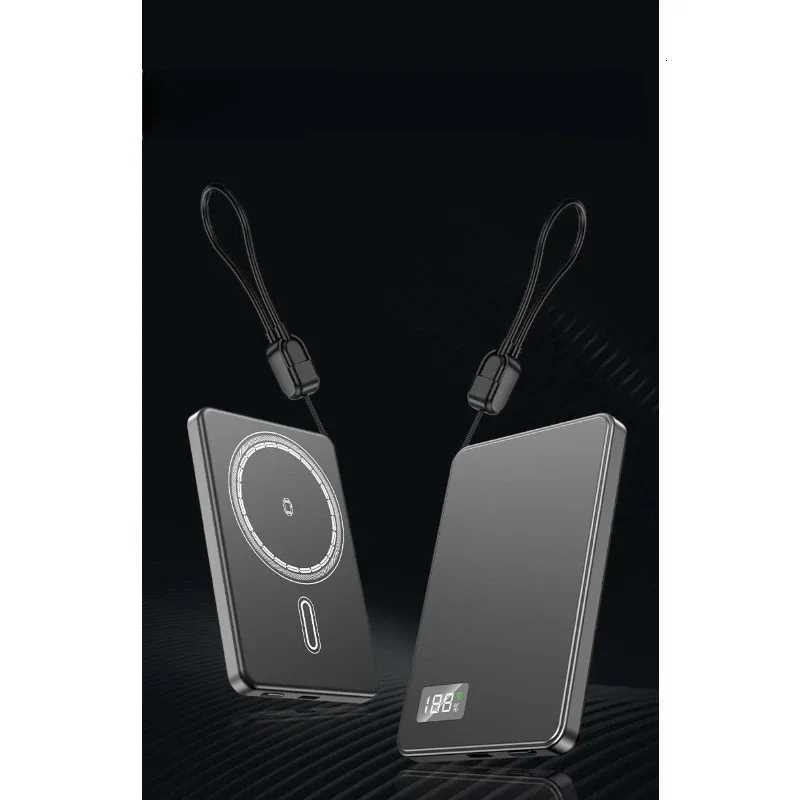 tra-thin Magnetic Charging Treasure Wireless External Battery Mobile Power H251213