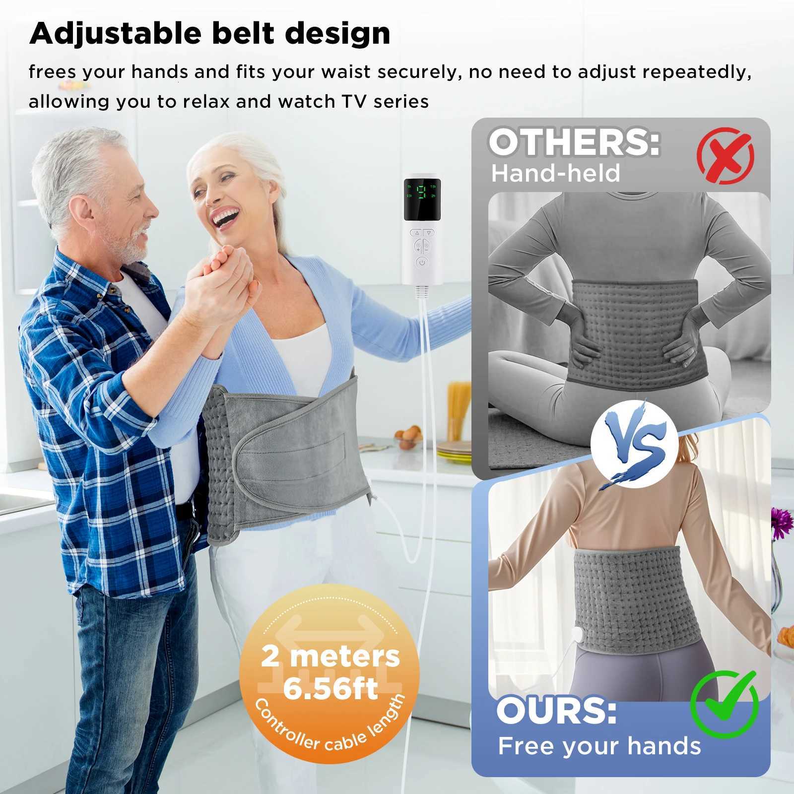 Electric Heating Pad Waist Back Lumbar Warm Pad 9-level Adjustable Temperature Waist Belt Office Home Winter Warming Hand Warmer Y251212