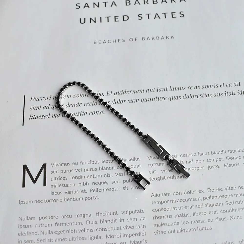 Stainless Steel Tennis Adjustable Black Zircon for Women M251213