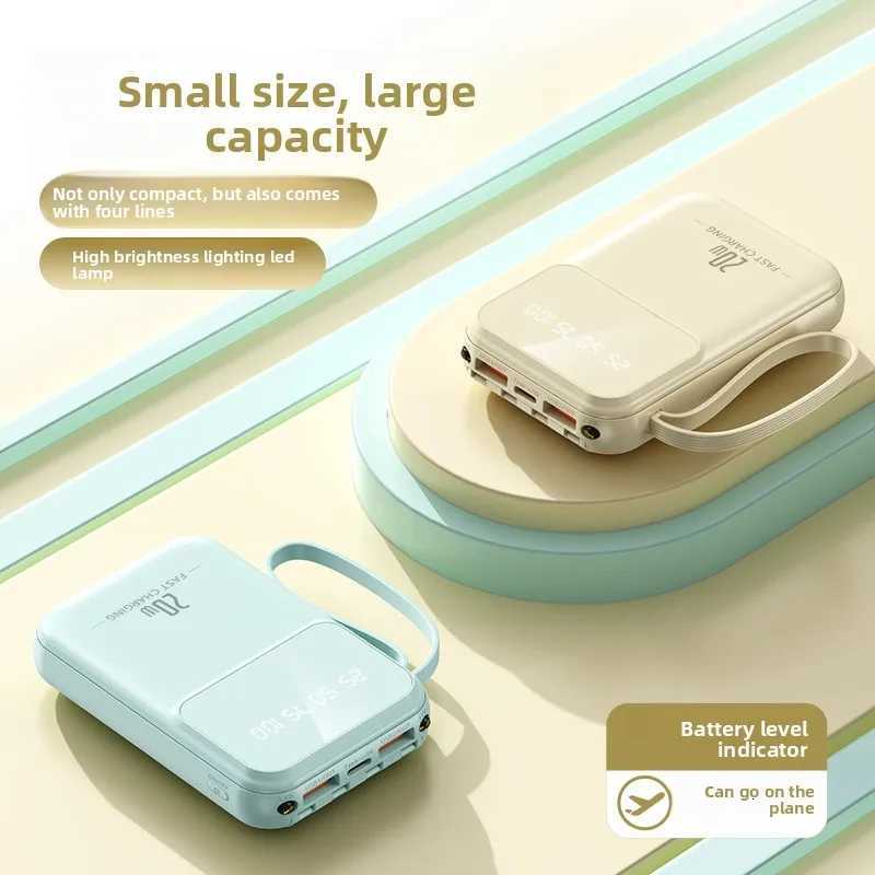 20000mAh High-capacity Mini Mobile Power Bank with Fast Charging and Cable Ces with 4 LinesSuitable for Most Electronic H251213