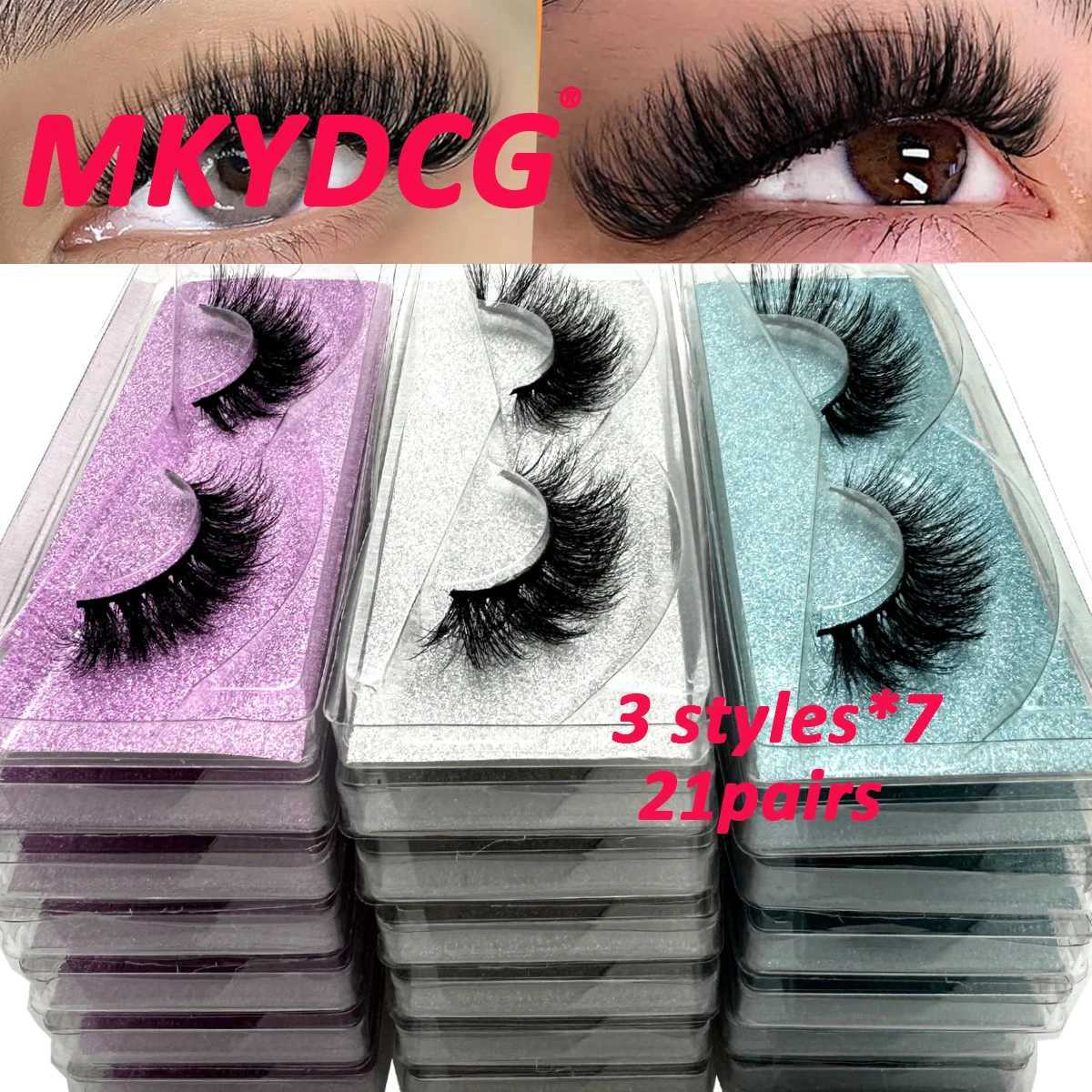 New 21Pairs Natural Fluffy volume False Eyelashes Dramatic Thick 3D Mink Lashes Extension Makeup Lashes Wholesale Clios In BulkT251212