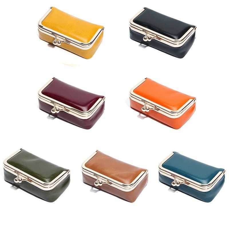 Versatile Vintage Genuine Leather Lock Mini Pouch Exquisite Coin Purses for Jewelry Lipsticks Daily Tiny Items Y251213