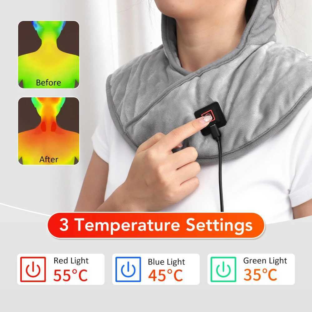 Electric Heating Shoulder Neck Pad Winter Soft Hot Compress Back Shawl Thermal Mat USB Heated Back Wrap Office Warmer Blanket Y251212