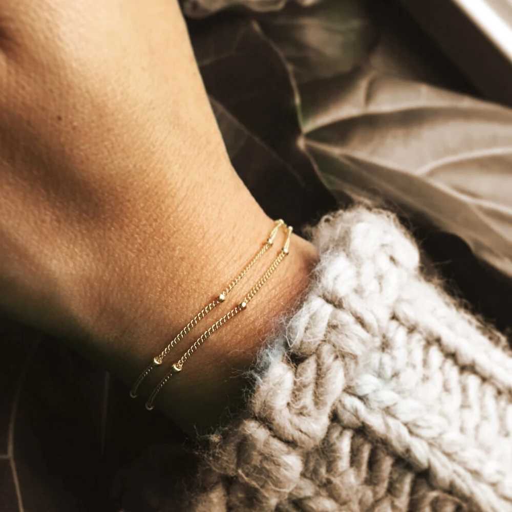 eManco Simple Womens Ball Chain New Layered Thin Beads Accessories Stainless Steel Jewelry Gifts Wholesale M251213