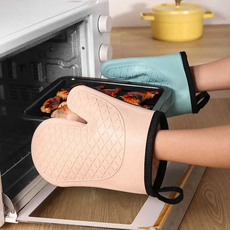 2pcs heat insation gloves anti-scalding microwave oven gloves High temperature resistant kitchen oven gloves H251212
