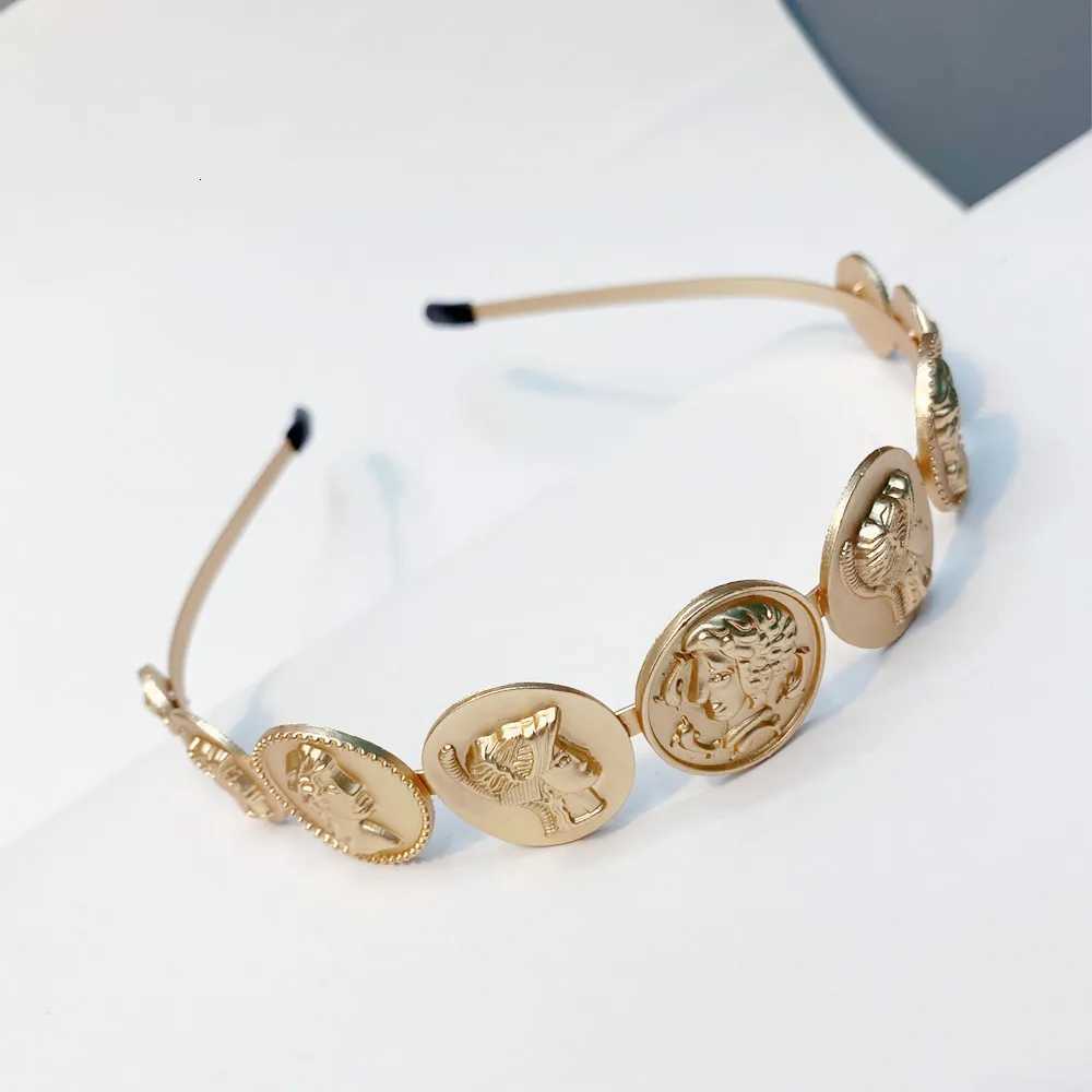 Golden Retro Portrait Crown band Rhinestone Metal Haiands Luxury Hair Decorate band Alloy Hair Hoops Hair Accories Y251213