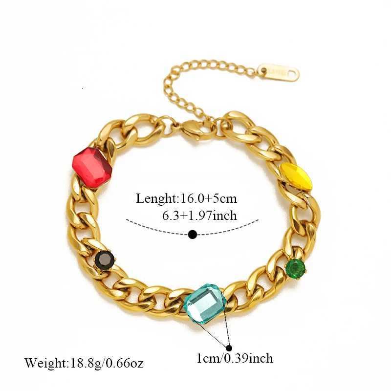 EILIECK 316L Stainless Steel Colored Zirconia Crystal Bangles For Women Trendy Wrist Chain Waterproof Jewelry Gift M251213