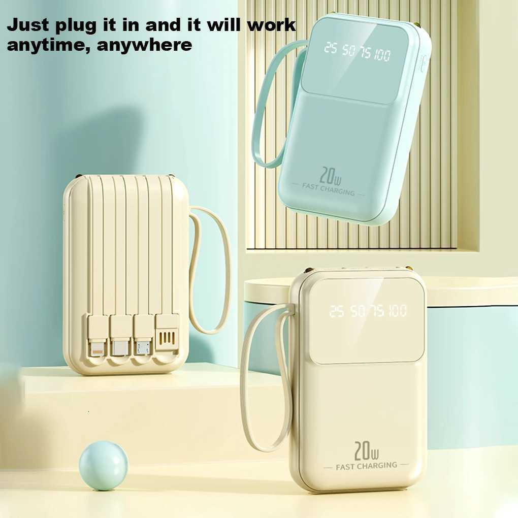 5000mAh Llarge Capacity Portable Power Bank New Built In Power Bank er Fast Charging Power Bank Hot With Small And Portable H251213