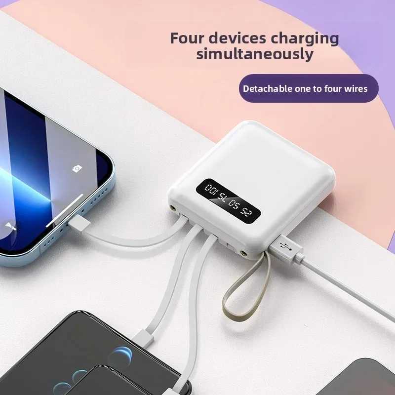 Mini 10000mAh Power Bank Built in Cable PowerBank Digital Display Portable for IPhone for H251213