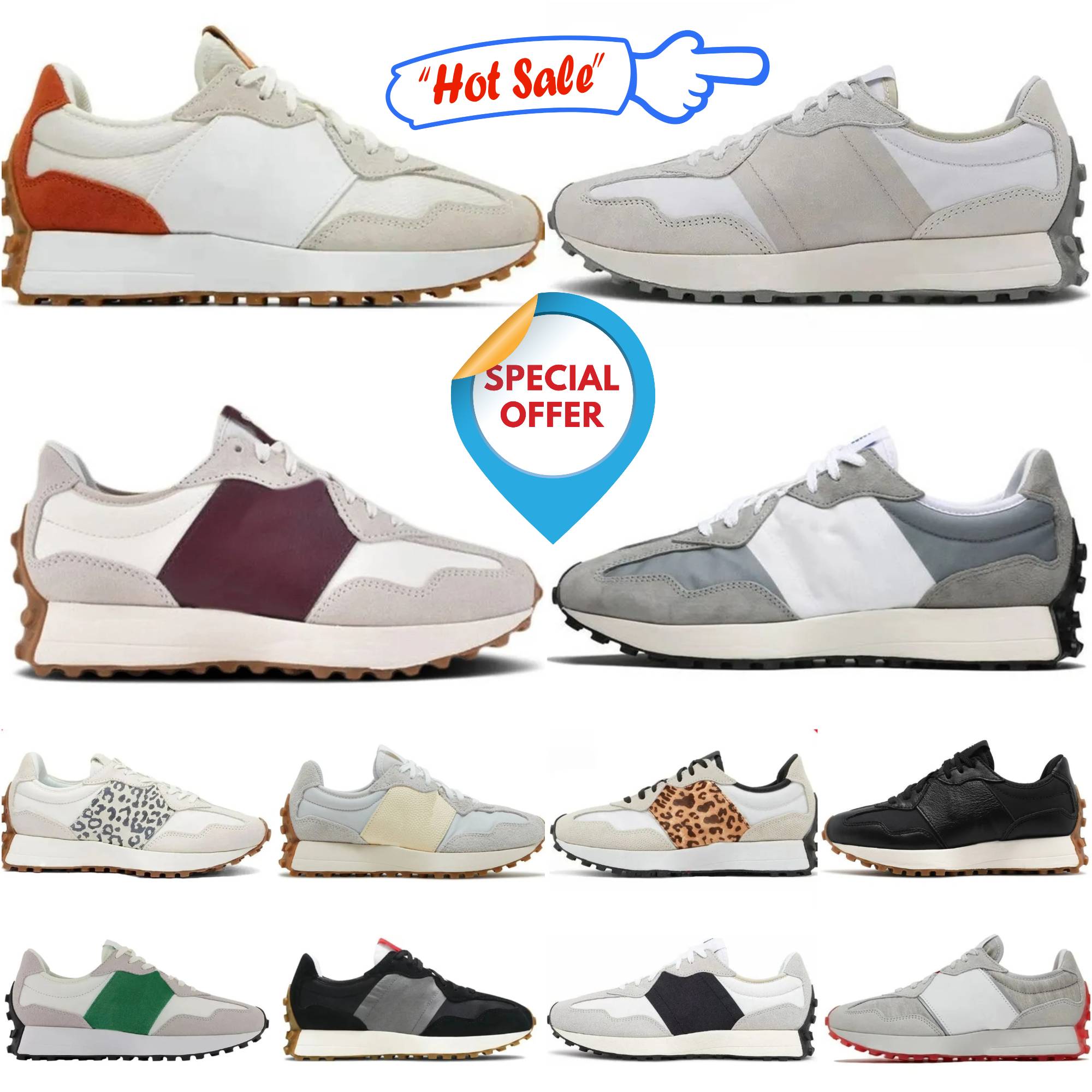 2026 Brand New N327 Running Shoes Men Women Sneakers Light Grey Farmers Market Wheat Multicolor Beige Burgundy Sea Salt Black Khaki Designer Shoes 327s Mens Trainers
