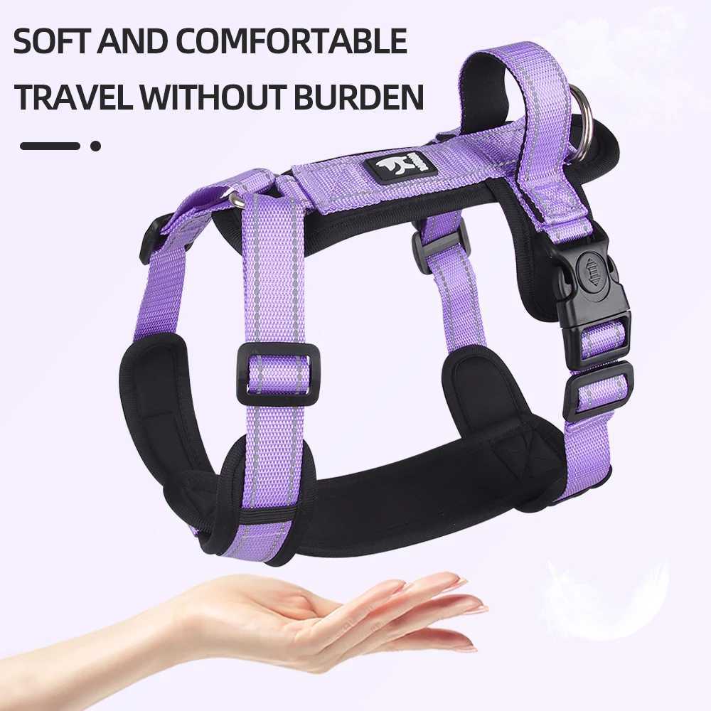 Anti-Escape Dog Harness with Handle Reflective Nylon Dog Harness Vest for Small Medium Dogs French Bulldog Walking Pet Supplies M251213