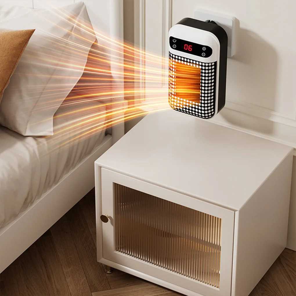 Wall Outlet Heater Plug-in Portable Household Electric Warmer Small Bathroom Heating Fans Home Heater with Remote Control Y251213