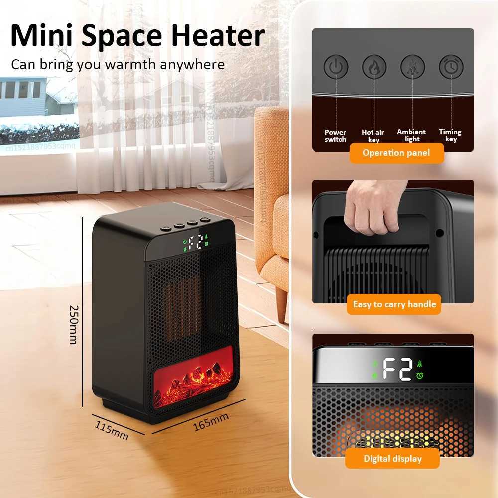 Hot Air Blower Electric Heater Portable Desktop PTC Ceramic Heating Fan Warm Air Blower for Household Office Mini Space Heater Y251213