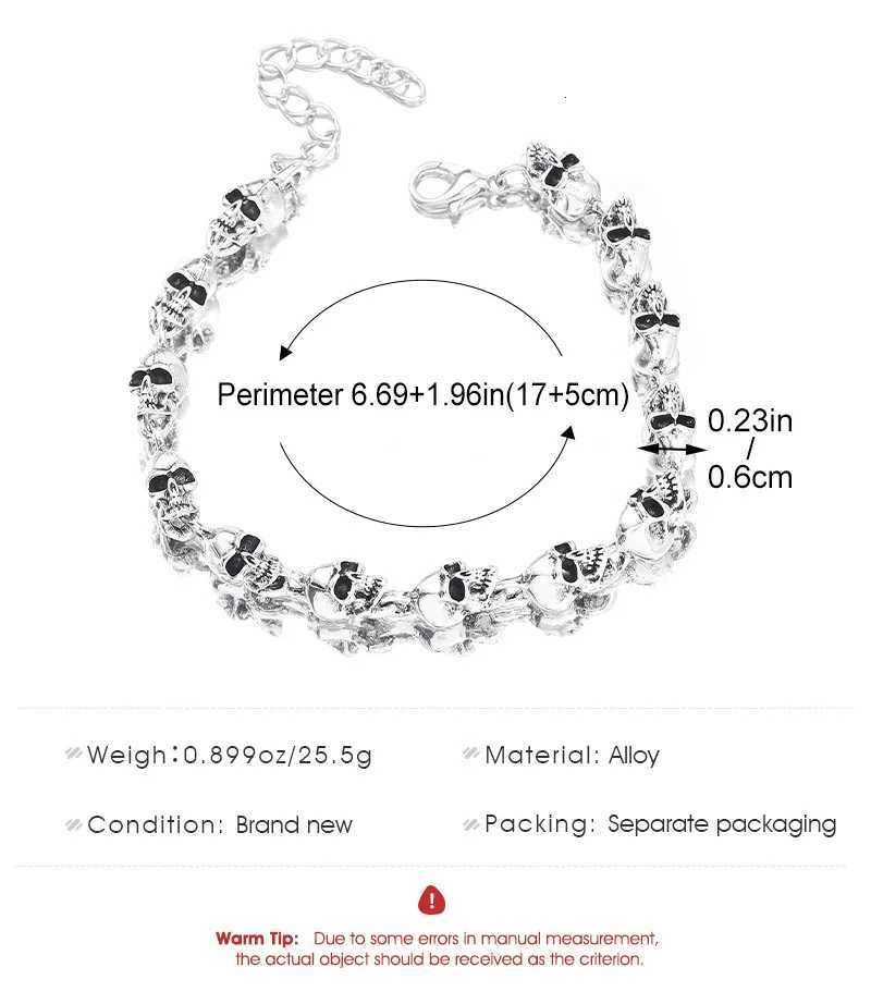 Fashion Punk Style Vintage Mens s Retro Handmade Creative Personality Skull Head Metal Trend s For Men M251213