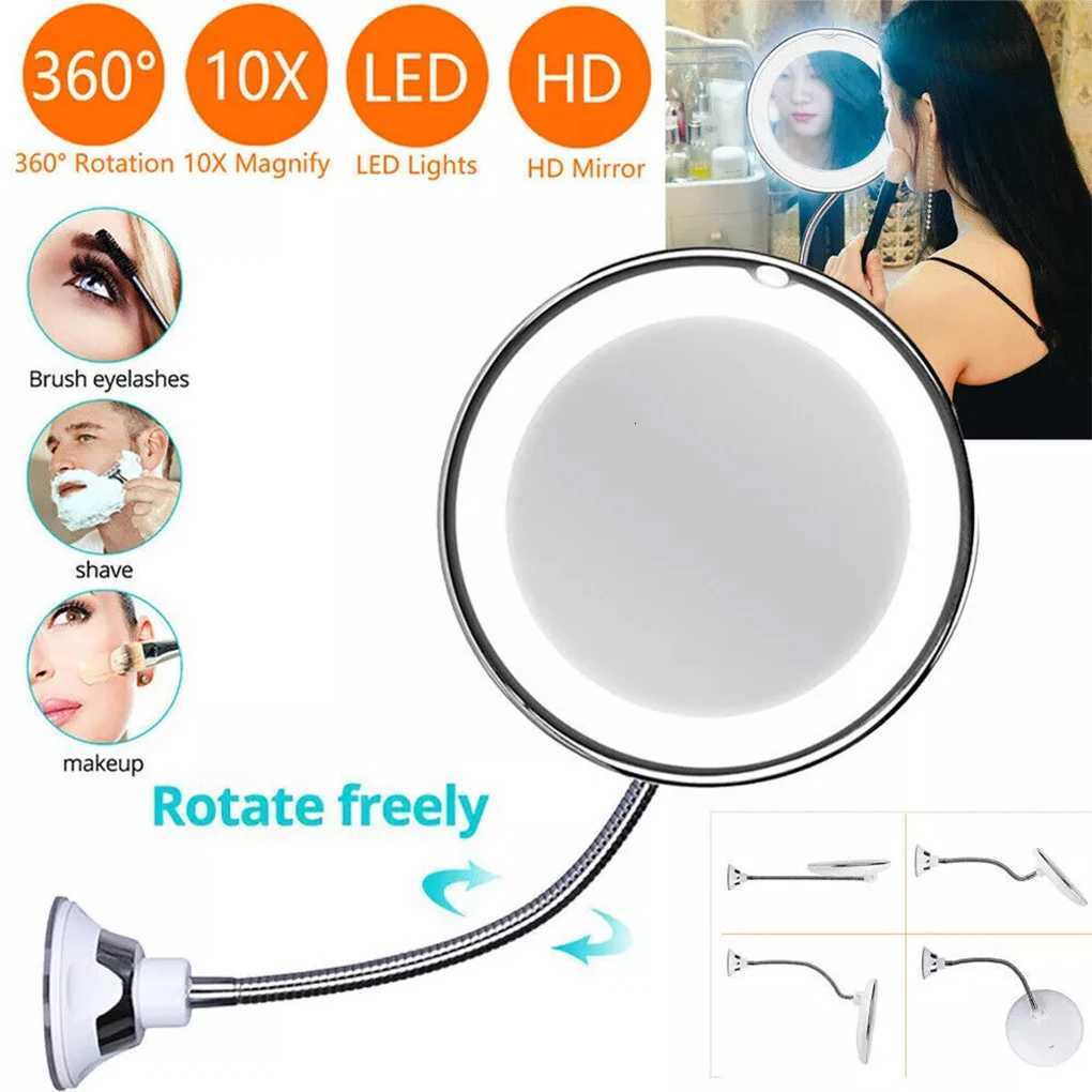 Led Make-up Mirror With LED Light 360 Swivel ABS Magnifying Makeup Mirror For Traveling Twist Locking Suction Cup Vanity MirrorT251213
