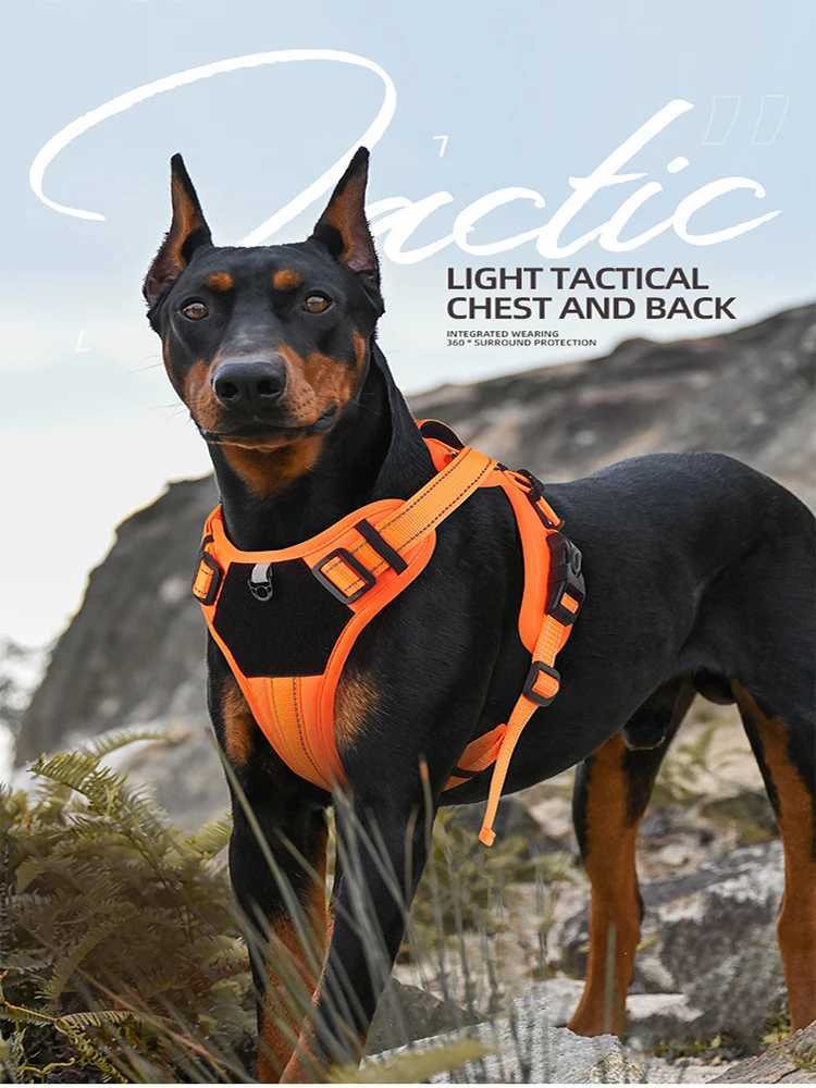 Pet chest harness Vest reflective dog leash Explosion-proof Impact Tactics Chest Harness Large dog chest harness M251213