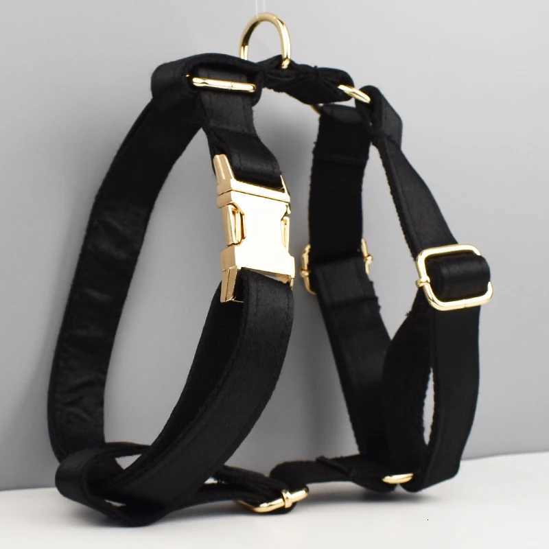 Pet Accessories Customized Designer Luxury Silky Polyester Dog Collar Leashes Harness Bow Set Manufacturers Crystal03 M251213