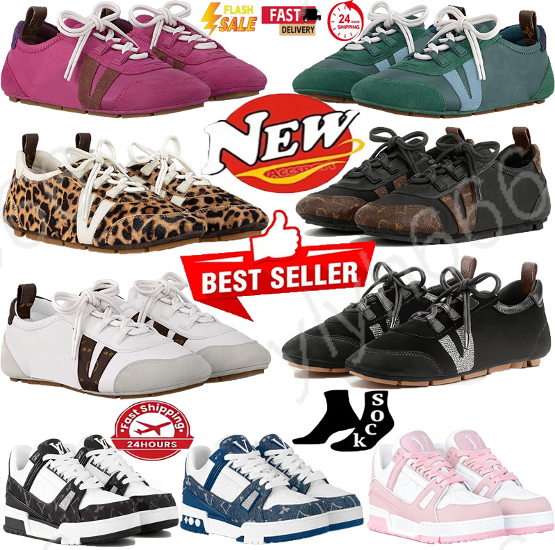 TOP skate sneakerinas Designer Inspired Men Women Casual Sneakers lvly skates trainers shoes Luxury Monogram Canvas Fashion Loafers For Driving Walking size 36-45
