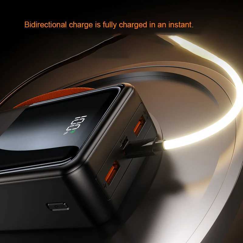 50000mAh Mobile Power Quick Charger Portable Built-in 4 Cables Large Capacity Fast Charging Battery Pack Cpatible H251213