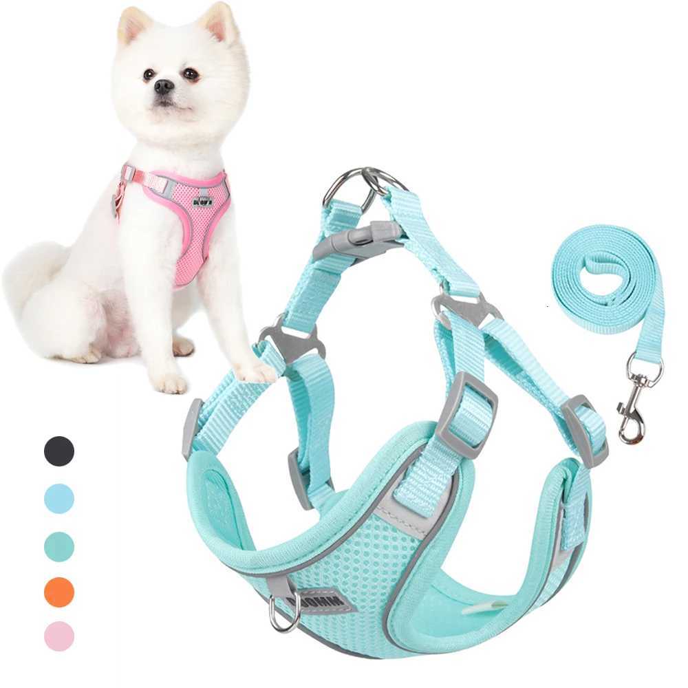 Mesh Breathable Pet Harness for Small Medium Dogs Outdoor Puppy Dog Harnesses and Leash for Walking Pomeranian mascotas Supplies M251213