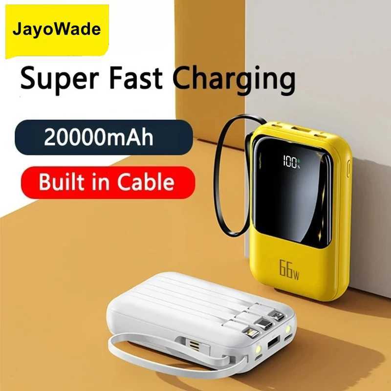 JayoWade Newest 66W Fast Charging Mini Power Bank 20000mAh Cable for iPhone Portable Battery Charger Powerbank H251213