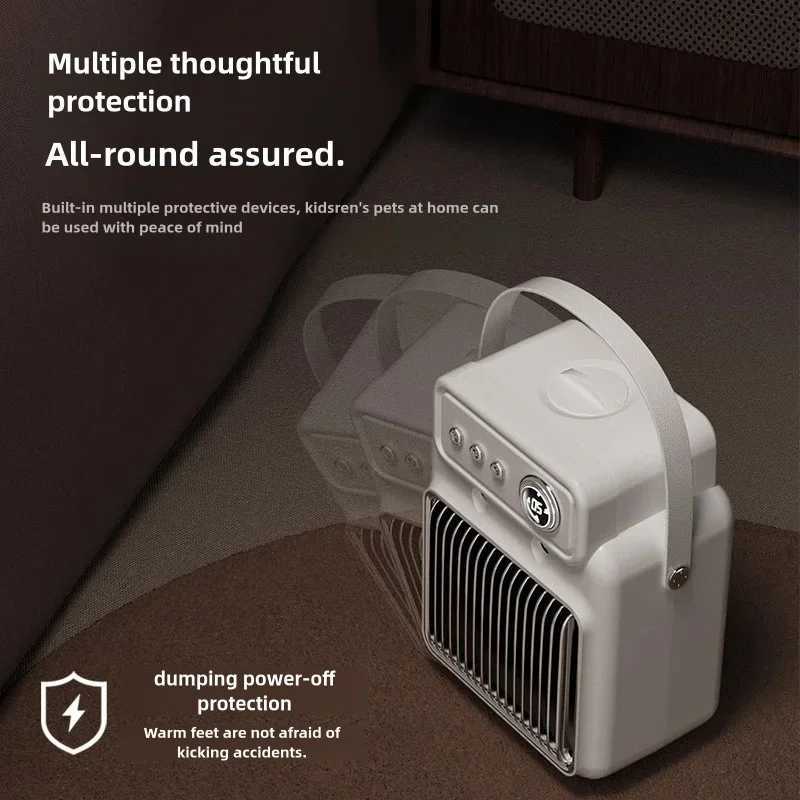 Portable heater two in one spray fan heater 1200W mini intelligent timing fan heater suitable for home office winter heater Y251213