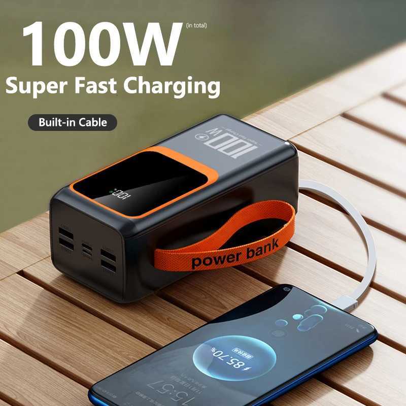 50000mAh Power Bank LED Digital Display Portable Charger External Battery 100W Fast Charging For iPhone Powerbank H251213