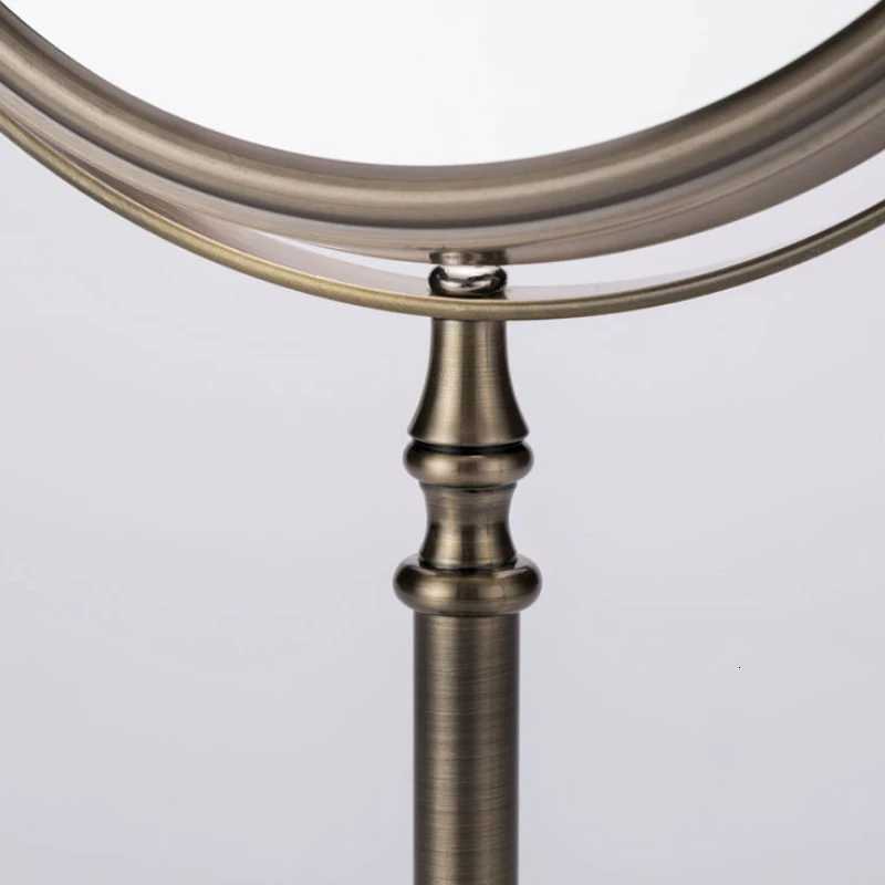 Bronze 8 inch Desktop Makeup Mirror 2-Face Metal 3X Magnifying Cosmetic Mirror make up ladys private mirrorsT251213