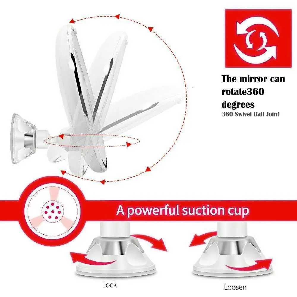 10x Magnifying Makeup Mirror With Led Light 360 Degree Rotating Cosmetic Vanity Makeup Mirror Suction Cup Bathroom Shower MirrorT251213
