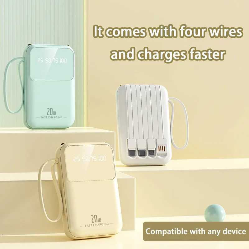 10000mAh cpact portable power bank charging with built-in charging cable Powerbank suitable for iPhone///Huaewei H251213
