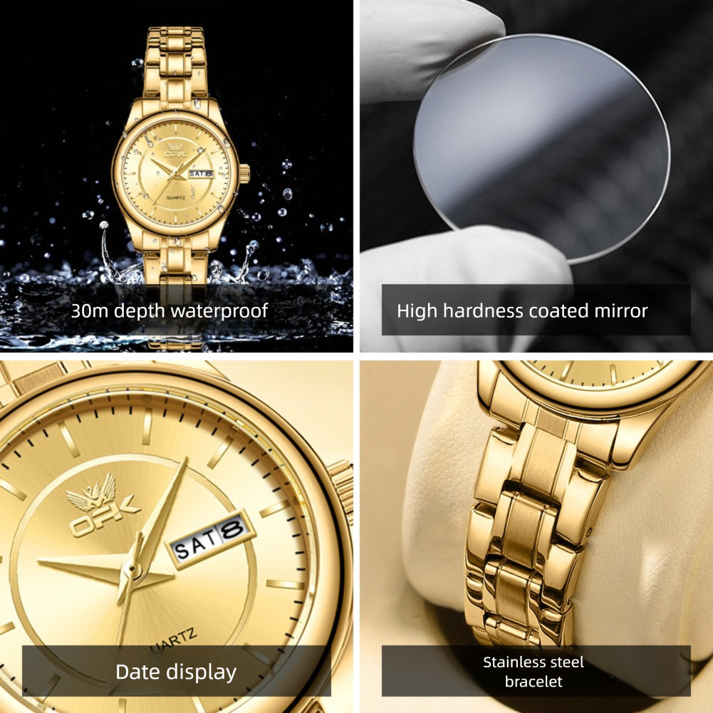 OPK Designer Women's Watches Free Shipping Wholesale: Simple And Elegant Outdoor Sports Watches, Perpetual Calendar Quartz Luminous Waterproof Wa