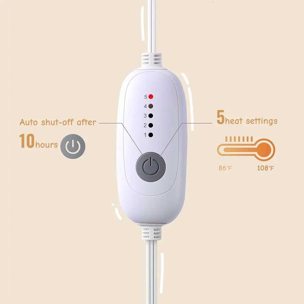 Full Size 72x84 Electric Heated Blanket Ultra-Soft with 5 Heat Settings 10-Hour Auto Shut-Off Quick Warmth for Winter Grey Y251212