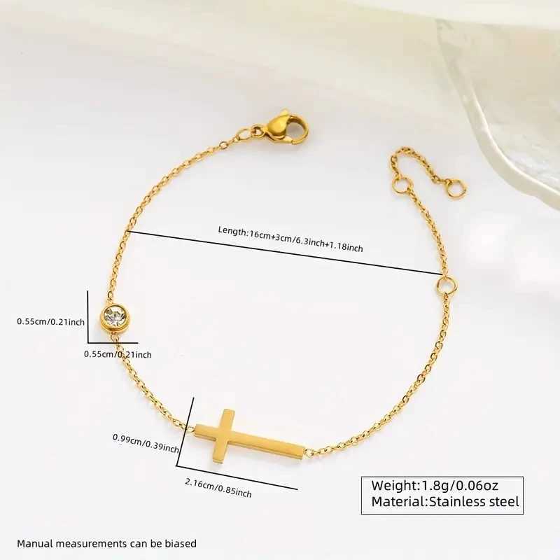 Gold-plated cross with round beads stainless steel pendant suitable for young ladies party wear or as a friend gift M251213