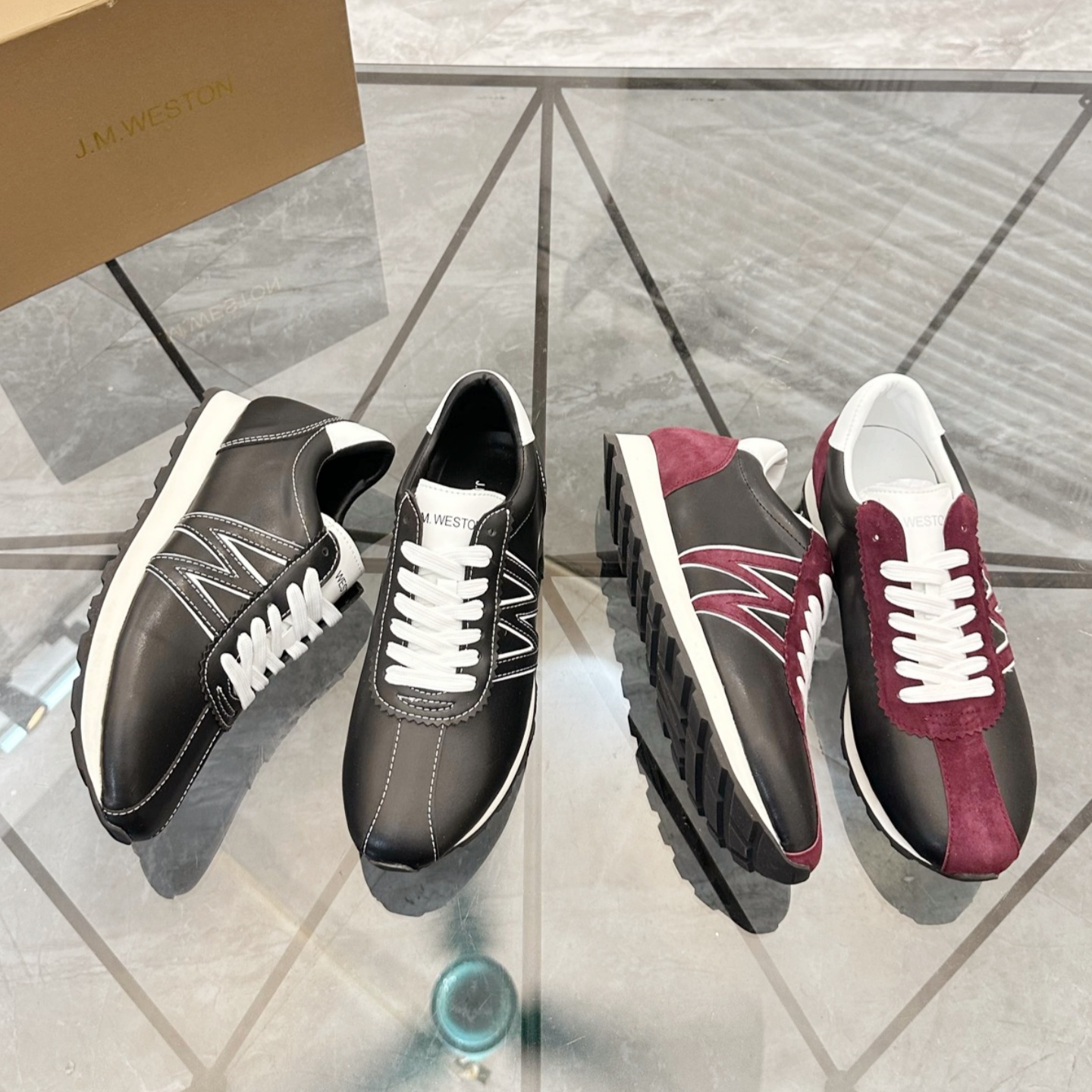 Low top jm weston sneaker Designer Man shoe Business Loafer Leather Casual shoe Fashion track golf youth walk shoe Luxury trainer sport outdoor tennis travel shoes