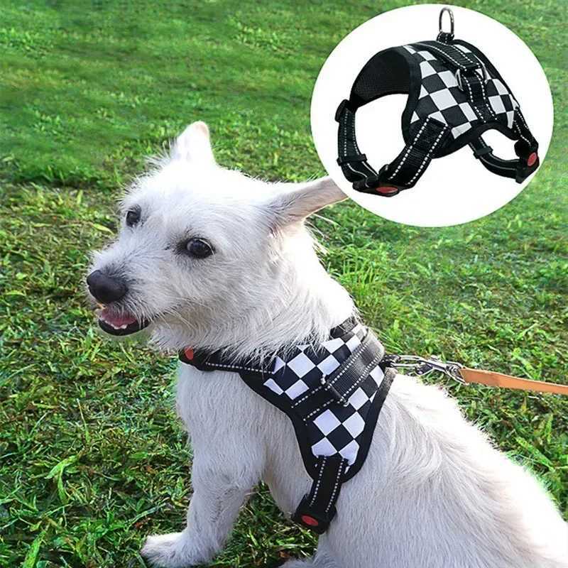 Personalized Dog Harness Nylon Reflective Breathable Pet Harness Vest For Small Large Dogs outdoor Walk Training Accessories M251213