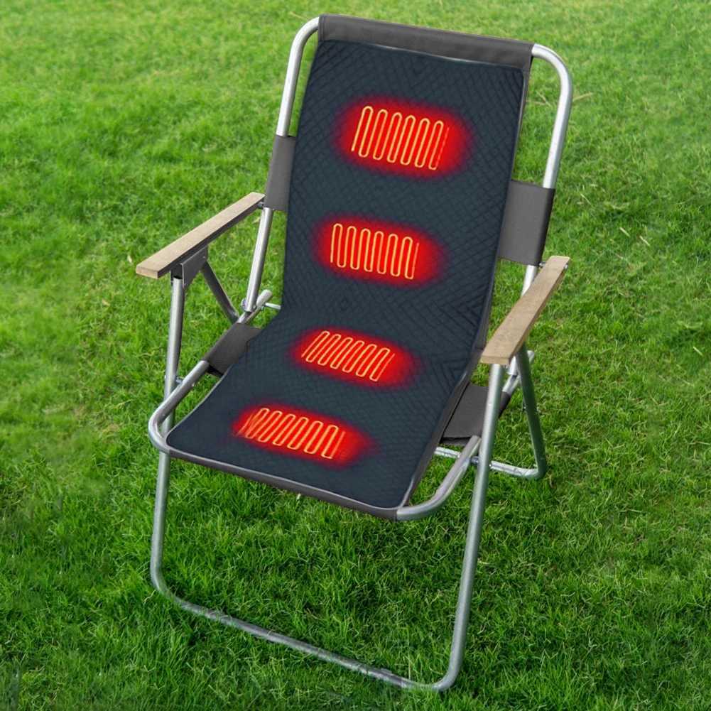 4 Heated Areas Camping Chair Heated Mat USB/Type-C Rechargeable 3 Speed Adjustable Smart Temperature Control Winter Warm Pads Y251212